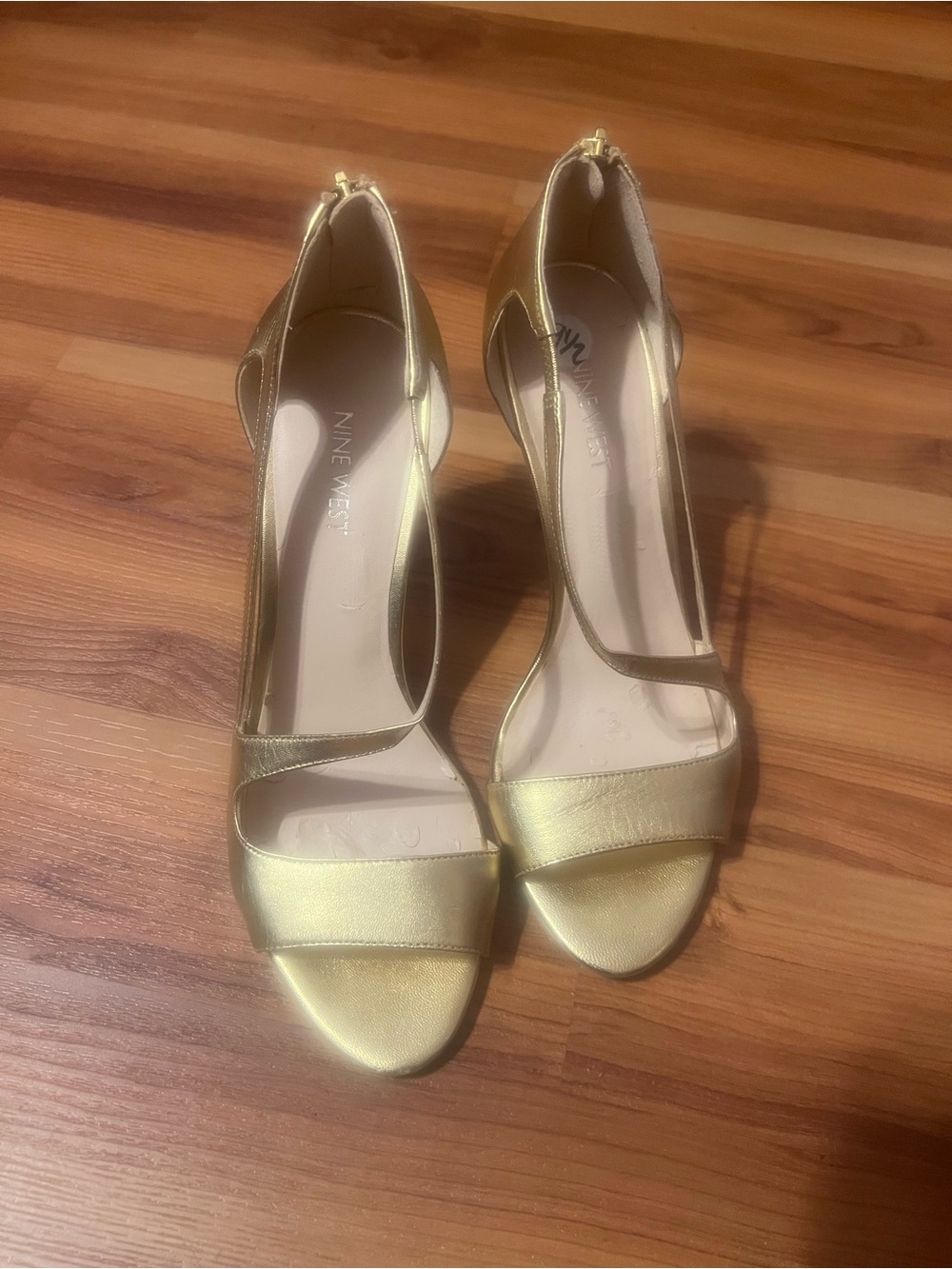 Nine West Metallic Gold Open-Toe Heels